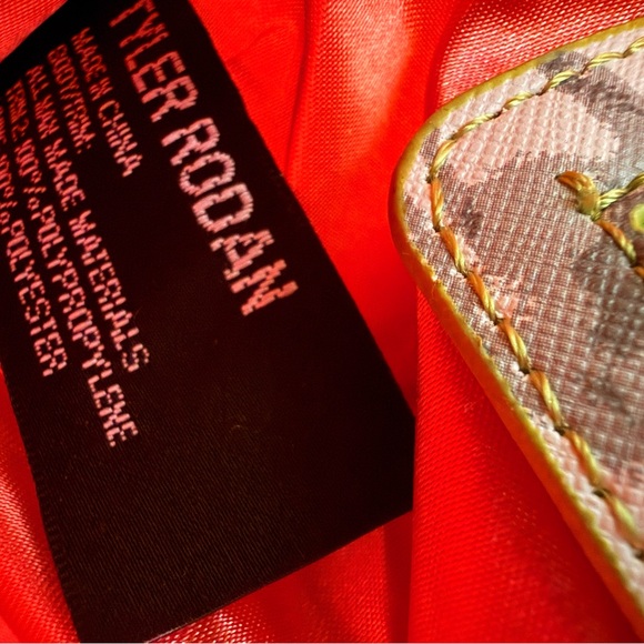 Tyler Rodan Shoulder Bag Satchel Floral Green White Hot Pink - Picture 6 of 10